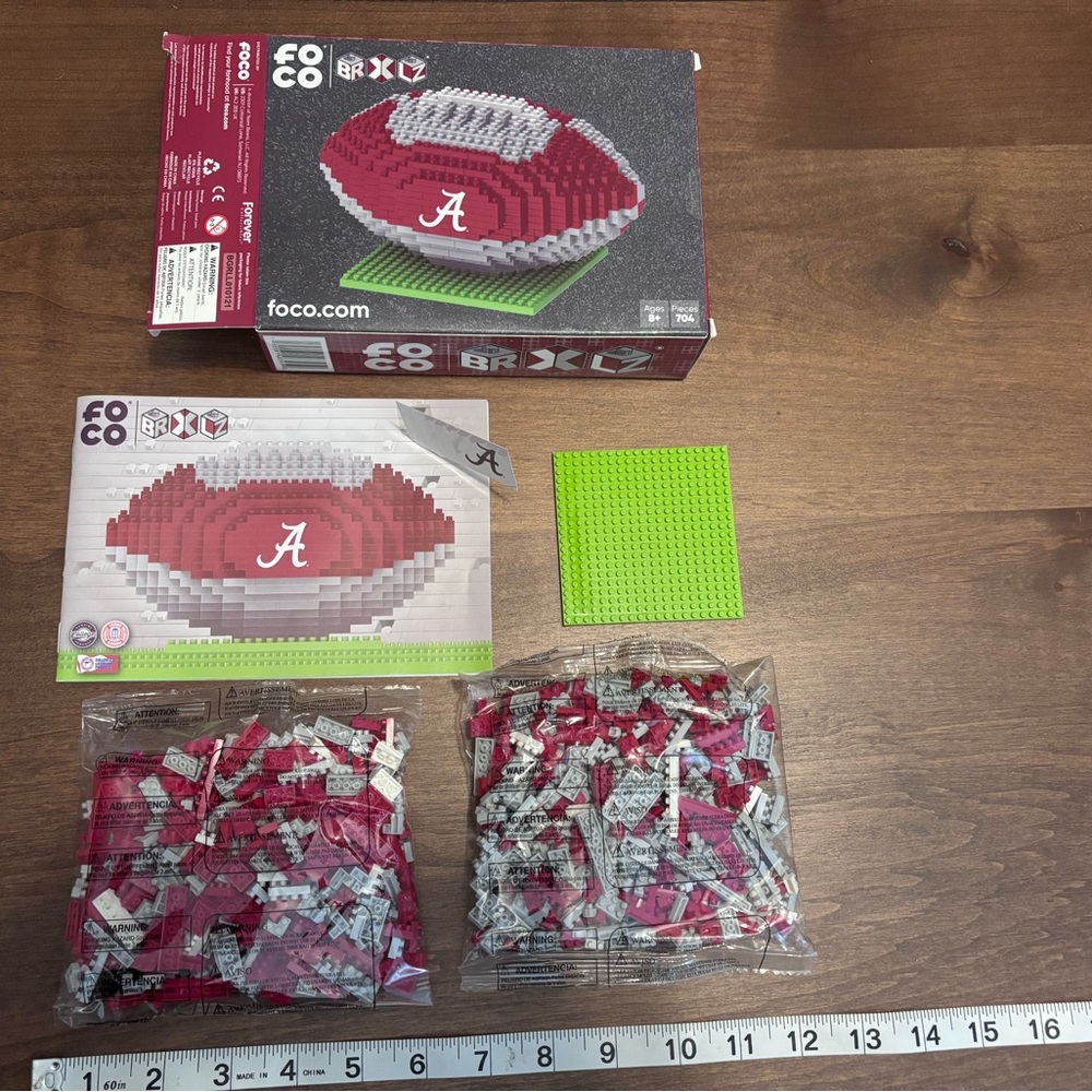 Alabama Crimson Tide 3D Stadium Puzzle,foco BRXLZ, sealed pieces in bags in box - Picture 6 of 11